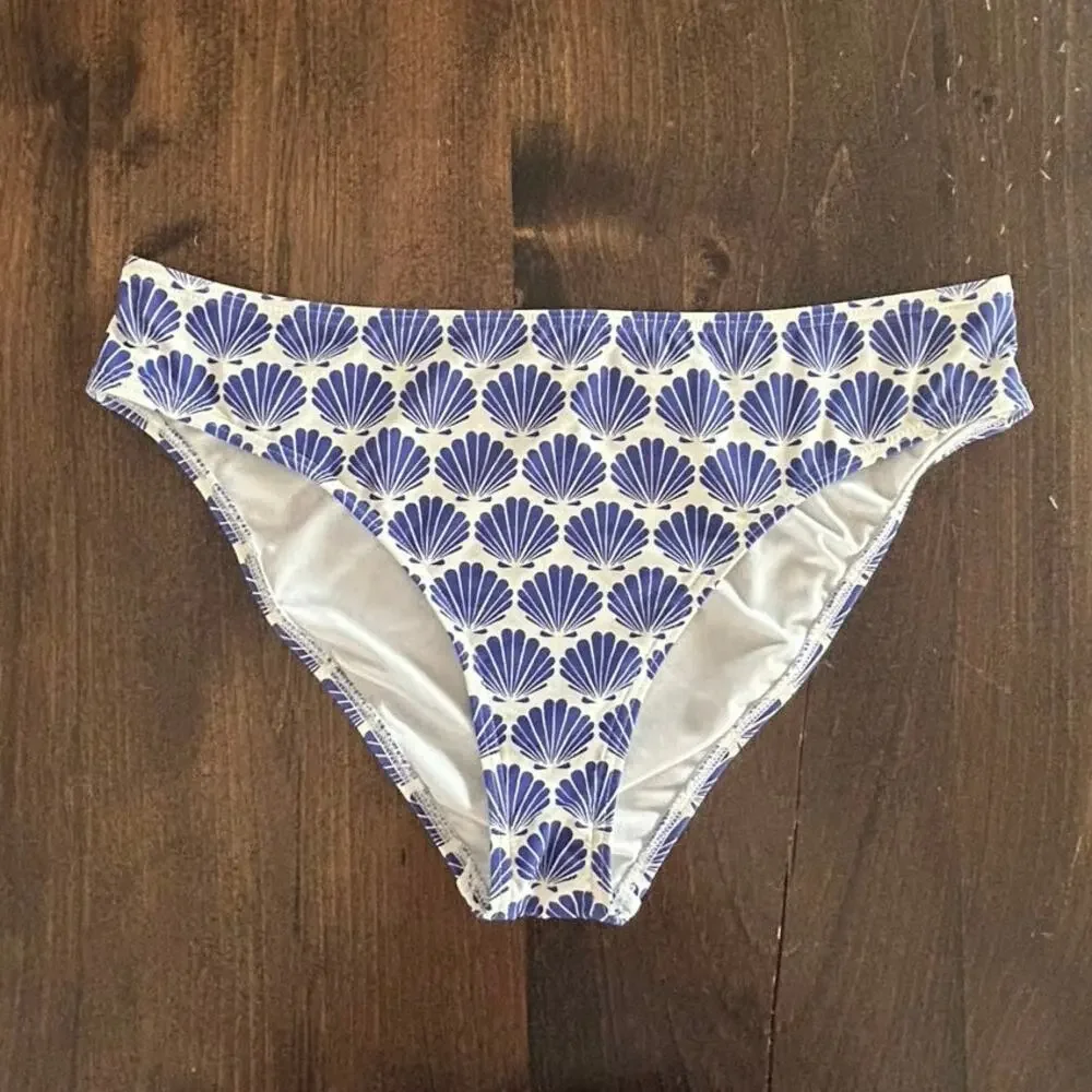 Kate Spade‎ New York Blue White Seashell Print Hipster Bikini Bottom S7B422S